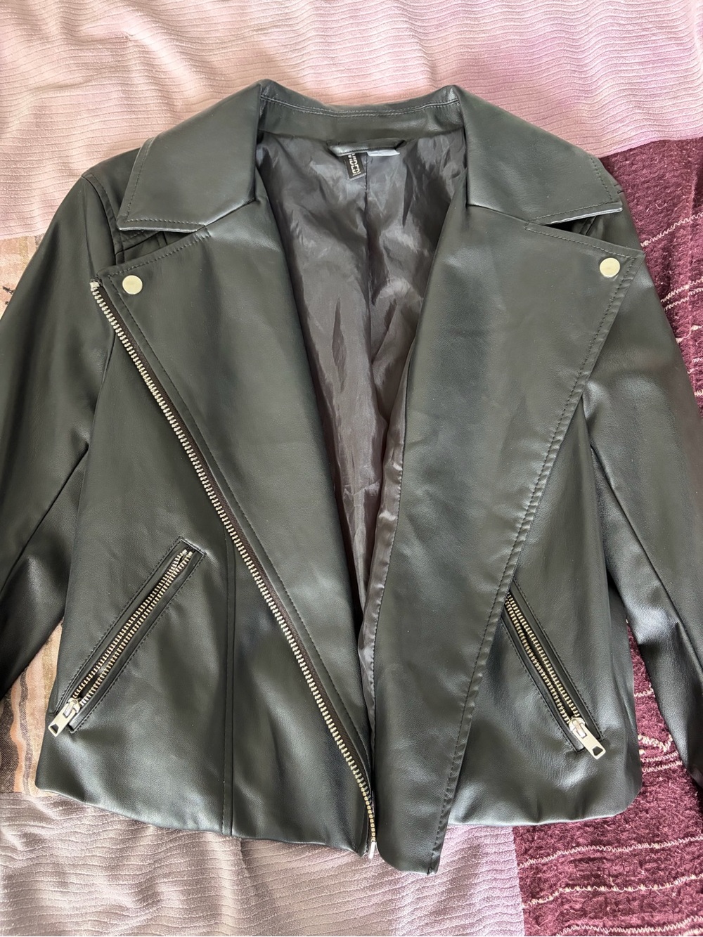 H&M black leather jacket